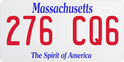 MA license plate 276CQ6