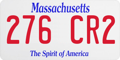MA license plate 276CR2