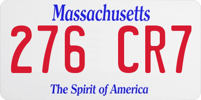 MA license plate 276CR7