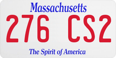 MA license plate 276CS2