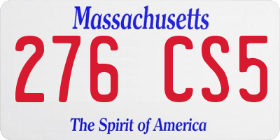 MA license plate 276CS5