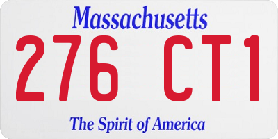 MA license plate 276CT1