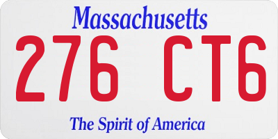 MA license plate 276CT6