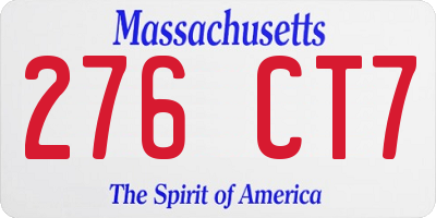 MA license plate 276CT7