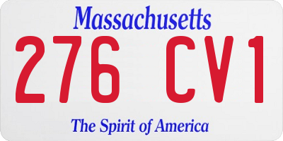 MA license plate 276CV1