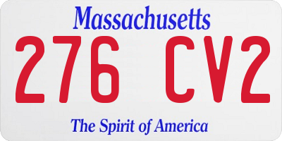 MA license plate 276CV2