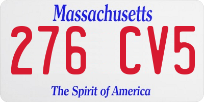 MA license plate 276CV5