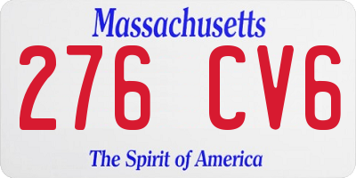 MA license plate 276CV6