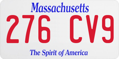 MA license plate 276CV9