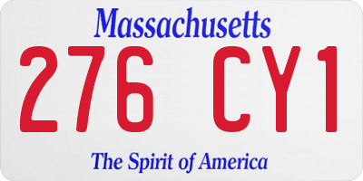 MA license plate 276CY1
