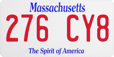 MA license plate 276CY8