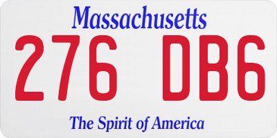 MA license plate 276DB6