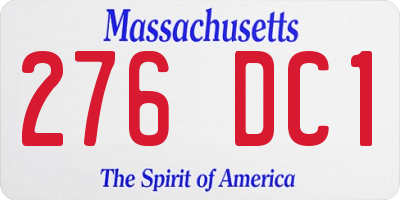MA license plate 276DC1