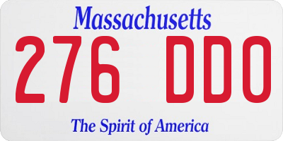 MA license plate 276DD0