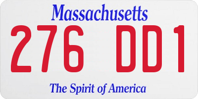 MA license plate 276DD1