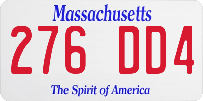 MA license plate 276DD4