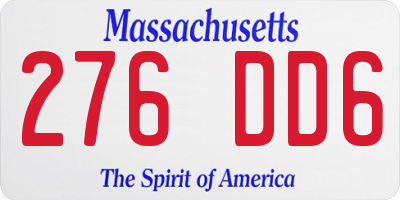 MA license plate 276DD6