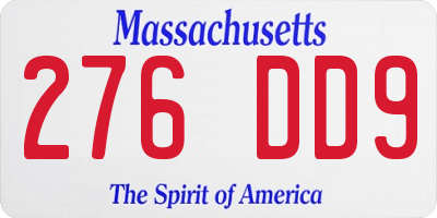 MA license plate 276DD9