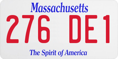 MA license plate 276DE1