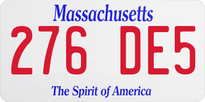 MA license plate 276DE5