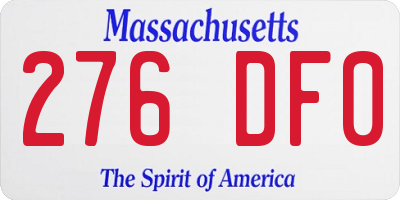 MA license plate 276DF0