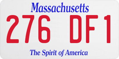 MA license plate 276DF1