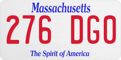 MA license plate 276DG0