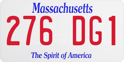 MA license plate 276DG1