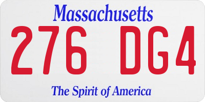 MA license plate 276DG4