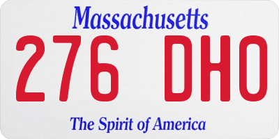 MA license plate 276DH0