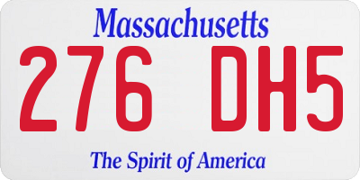 MA license plate 276DH5