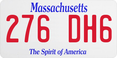 MA license plate 276DH6