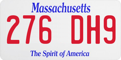 MA license plate 276DH9