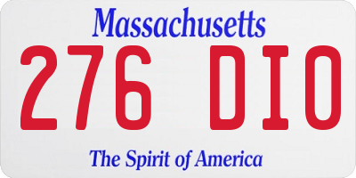 MA license plate 276DI0
