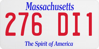 MA license plate 276DI1