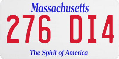 MA license plate 276DI4