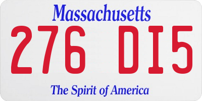 MA license plate 276DI5