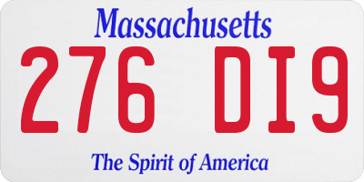 MA license plate 276DI9