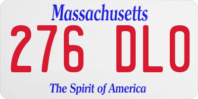 MA license plate 276DL0