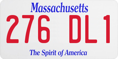 MA license plate 276DL1