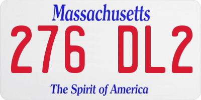 MA license plate 276DL2