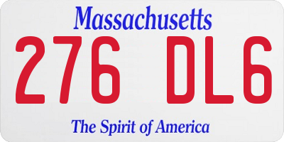 MA license plate 276DL6
