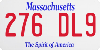 MA license plate 276DL9