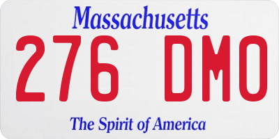 MA license plate 276DM0