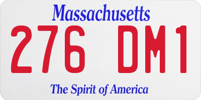 MA license plate 276DM1