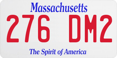 MA license plate 276DM2