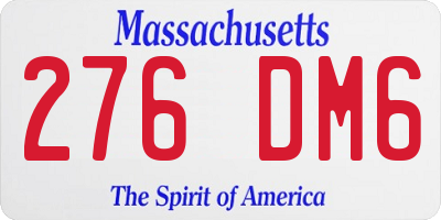 MA license plate 276DM6