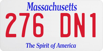 MA license plate 276DN1
