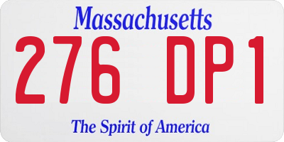 MA license plate 276DP1