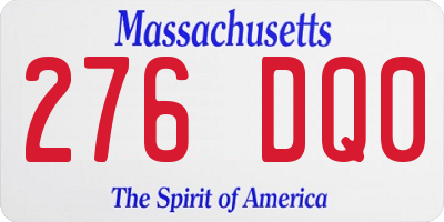 MA license plate 276DQ0